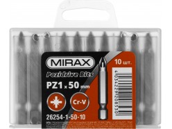 Биты MIRAX PZ№1, тип хвостовика E 1/4", длина 50мм, 10шт 26254-1-50-10