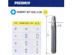 Биты крестовые РZ1х50мм S2 в упаковке 10 шт. DIN3126 хвостовик С1/4 CNIC 56766