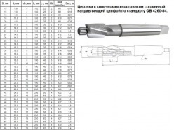 Цековка D 36,0 х d22,0х190 к/х Р6АМ5 с постоянной направляющей цапфой, КМ3 CNIC 59562