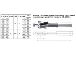 Цековка D 8,5 х d 4,5 х 80 ц/х Р6АМ5 с постоянной направляющей цапфой, dхв 8мм CNIC 59581