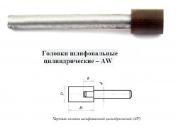 Головка алмазная цилиндрическая d10,0х 6х10х80мм AW(ГЦ) SSD-2(АС4) 100/80 100% В2-01 с хвостовиком CNIC 51643