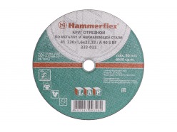 230 x 1.6 x 22 A 40 S BF Круг отр.Hammer Flex 232-022 по металлу и нержавеющей стали цена за 1 шт 86943