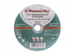 180 x 6.0 x 22,23 A 24 R BF Круг шлифовальный Hammer Flex 232-027 по металлу цена за 1шт 86948