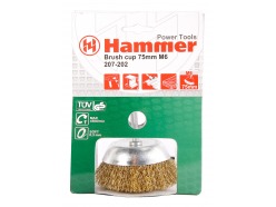 Кордщетка Hammer Flex 207-202 75мм d6 чашеобразная гофрированная мягкая, с хвостовиком 32442
