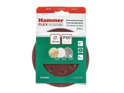 Круг шлиф.самосцепляющийся Hammer 214-002 Д125мм P60 8отв. цена за упаковку 5шт 29404