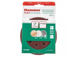 Круг шлиф.самосцепляющийся Hammer 214-004 Д125мм P100 8отв. цена за упаковку 5шт 29406