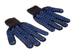 Перчатки Hammer Flex 230-019 ХБ с ПВХ покрытием, 5 нитей, черные, 5 пар 406413