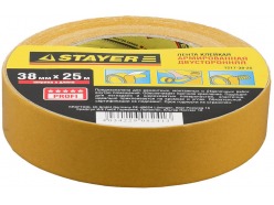 Двухсторонняя клейкая лента на тканевой основе, STAYER Profi 1217-38-25, 38мм х 25м