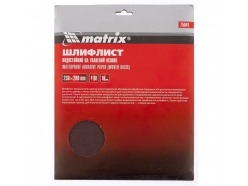 Шлифлист на тканевой основе, P 60, 230 х 280 мм, 10 шт., водостойкий MATRIX 75639