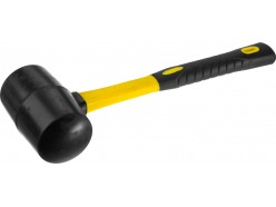 Киянка STAYER "PROFESSIONAL" резиновая ЧЕРНАЯ, с фиберглассовой ручкой, 450 г 2054-65