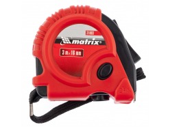 Рулетка Rubber, 3 м х 16 мм, обрезиненный корпус MATRIX 31003