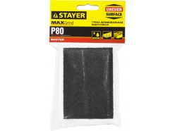 Губка шлифовальная STAYER "MASTER" четырехсторонняя, зерно - оксид алюминия, Р80; 100 x 68 x 26 мм. 3560-2_z01