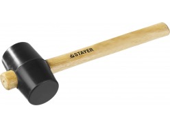 Киянка STAYER резиновая черная с деревянной ручкой, 225г 20505-40